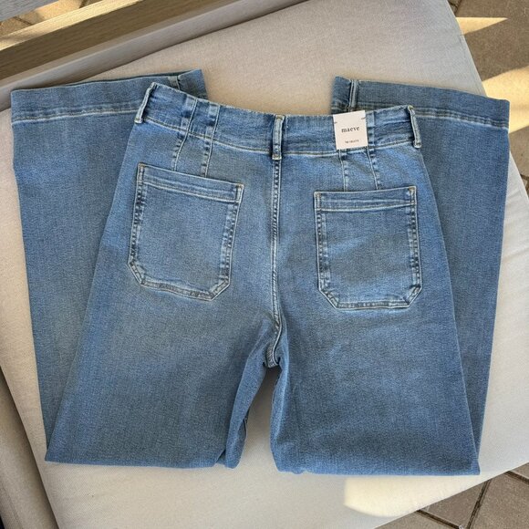 NWT Anthropologie The Colette Full-Length Wide-Leg Jeans Medium Denim 31 - Picture 6 of 11